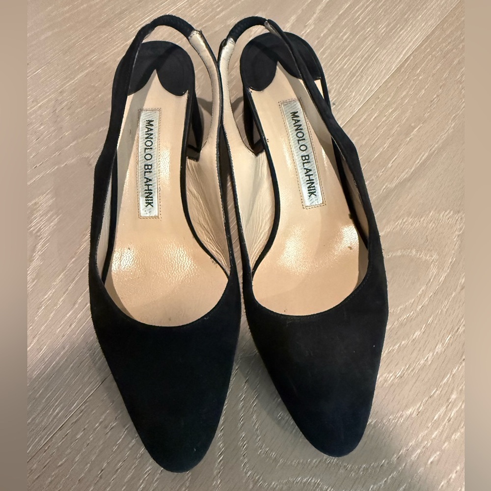 Manolo Blahnik Classic Black Suede Heels